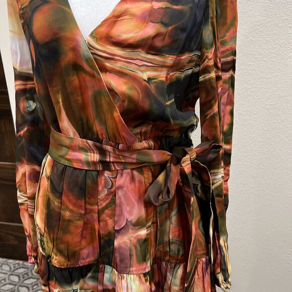 Marie Oliver Dress M Mila Malachite NWT Fall Bold Psychedelic Boho Hippie - Picture 16 of 16